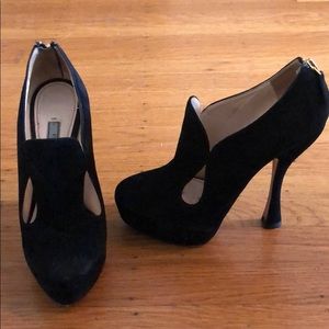 Prada black suede platform